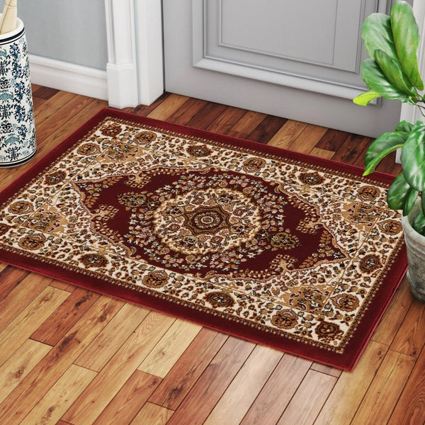 English Elm Manchester Red 2 Ft. X 3 Ft. Area Rug - Soft, Durable, Stain-Resistant, Perfect For High-Traffic Spaces B186P316802