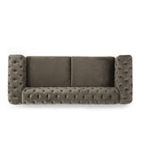 Christopher Knight Home® - Noble House - Keyser Modern Glam Tufted Velvet 3 Seater Sofa