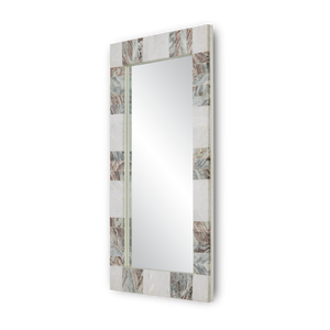 Elena Rectangular Mirror - Artisan White & Toronto Marble Frame, Dual Orientation, Modern Elegance