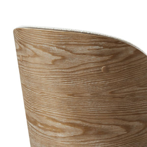 English Elm Jennifer Taylor Home - Tomlin Bentwood Swivel Counter Stools Set of 2 Off-White Bouclé — 360° Swivel, Padded Seats, Chrome Footrest, Solid Wood Legs B2719P328583