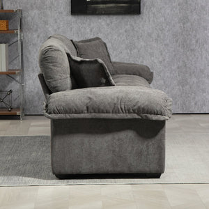 English Elm 84" Chenille Sofa Loveseat with Memory Foam & Pocket Springs, Plush Dual-Layer Comfort, Sturdy Frame Grey W676S00013