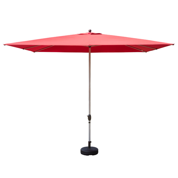 English Elm Rectangle Patio Umbrella with Crank Lift and Tilt, UV-Resistant 180G Polyester Canopy, Ventilated Shade (Base Not Included) Brick red W1859P353586