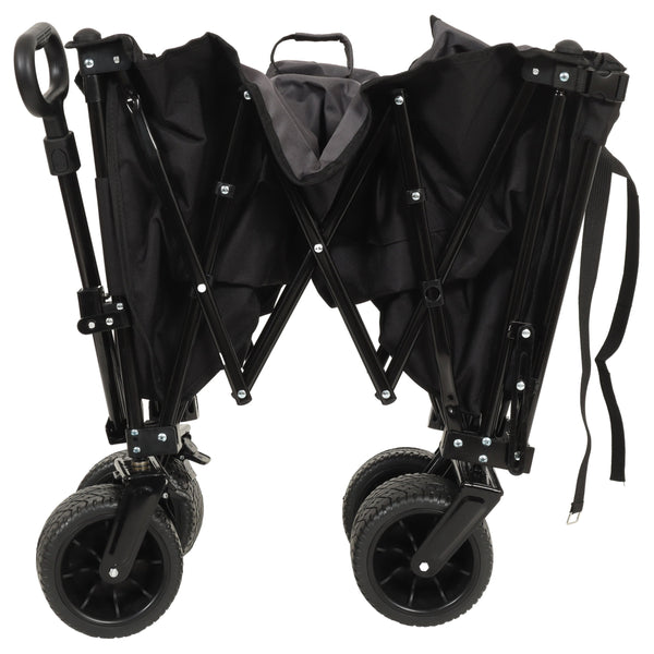 English Elm Foldable Heavy Duty Wagon Cart 480lb Capacity All-terrain Wheels Extendable Cargo Bed W2932P289382