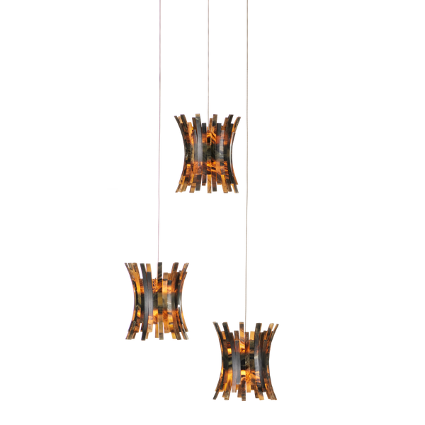 Alsop Round Multi-Drop Pendant Light - Glamorous Tortoise Shell Inspired Design for Elegant Spaces