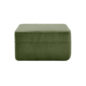English Elm Martha Corduroy Cloud Ottoman Plush Foam Seating for Modular Living Room Setups Green W3041P353182