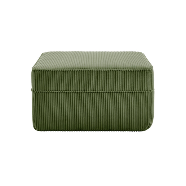 English Elm Martha Corduroy Cloud Ottoman Plush Foam Seating for Modular Living Room Setups Green W3041P353182