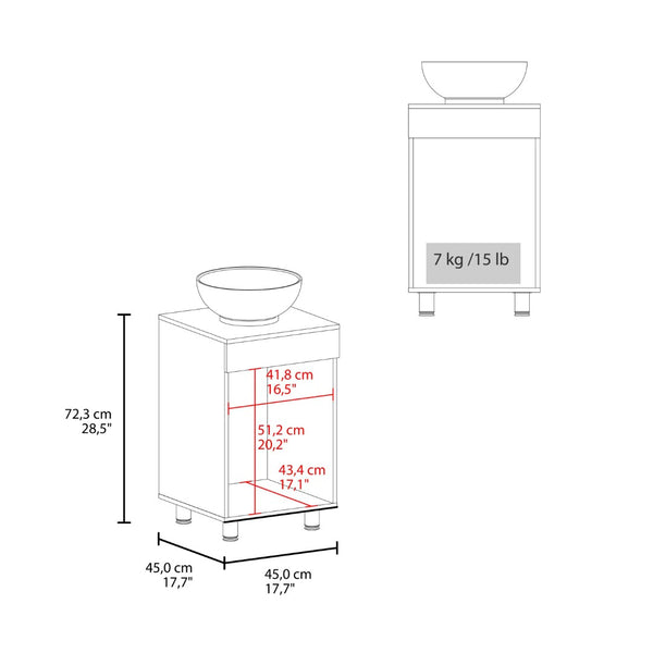 English Elm Wengue Bathroom Vanity With Integrated Vessel Sink, Spacious Storage, Modern Design For Small Spaces B062P303929-GIGA