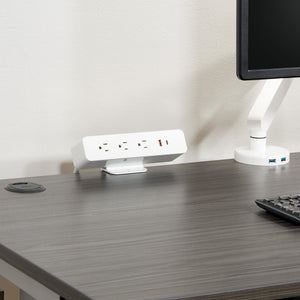 OSP Home Furnishings Clamp-mount Power Station with Ac Outlets and Usb Port for Desk or Workbench Clamp-Mount White PM5311W