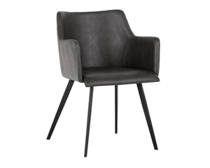 Sunpan Griffin Dining Armchair - Modern Comfort Meets Stylish Design for Any Space with Durable Iron Legs Town Grey / Roman Grey
