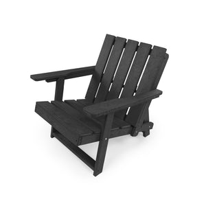English Elm Shoreline Recycled Hdpe Folding Adirondack Chair Fully Assembled Modern Patio Seating Black B2745P409678