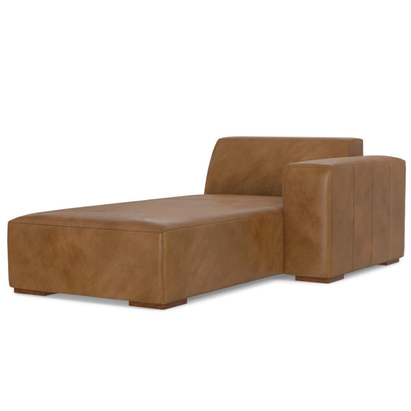 English Elm Rex Right Chaise Sofa Module - Premium Caramel Leather, Modern Design, Customizable Comfort & Style B136P199222-GIGA