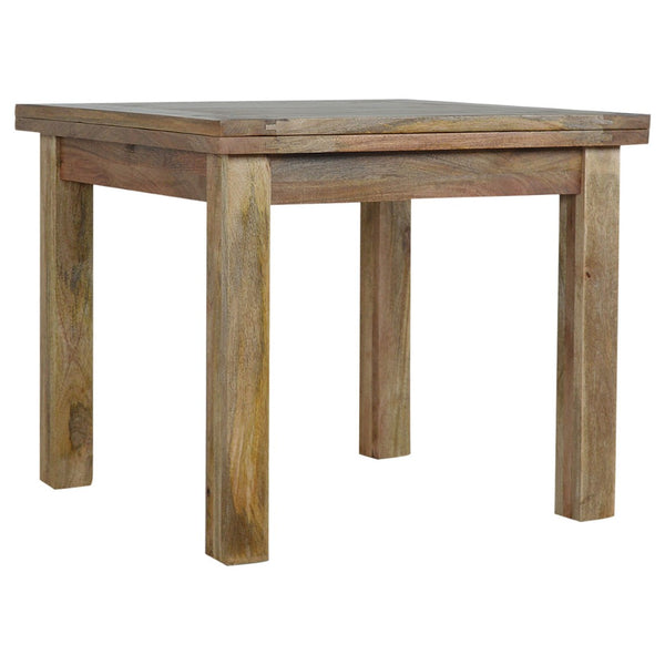 English Elm Solid Wood Extendable Butterfly Dining Table - Rustic Mango With Oak Finish, Seats 2 To 6 Effortlessly B182P280764-GIGA