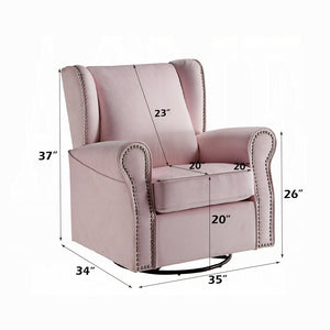English Elm Fabric Lattice Swivel Glider Chair with Removable Seat and Side Storage Pockets for Cozy Relaxation Pink B016P324091