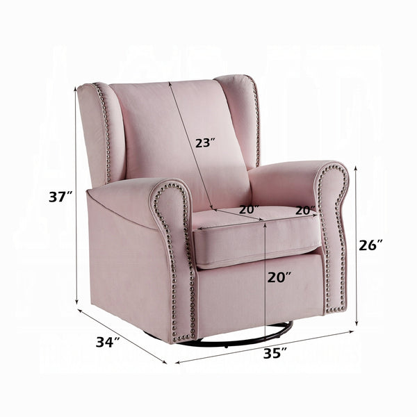 English Elm Fabric Lattice Swivel Glider Chair with Removable Seat and Side Storage Pockets for Cozy Relaxation Pink B016P324091