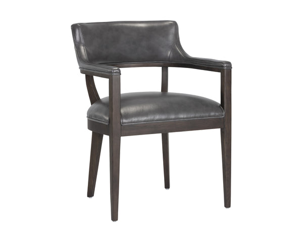 Sunpan Brylea Dining Armchair - Stylish Leather Accent Chair for Dining Room or Living Space Comfort Brown / Brentwood Charcoal Leather