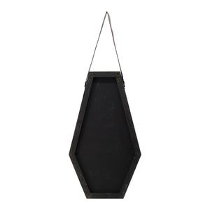 English Elm 18x1.6x31.5" Hexagonal Mdf Wall Mirror Leather Strap Artisan Industrial Accent W2078P489397