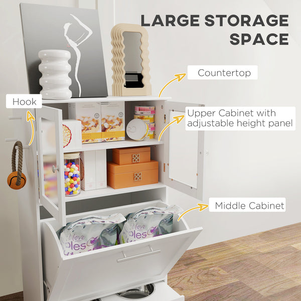 English Elm Pet Feeder Storage Cabinet with Raised Bowls Tempered Glass Door and White Mdf Build T3971P407156