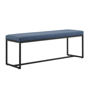 48" Upholstered Bench with Metal Base Denim B48UPNTBDN Walker Edison