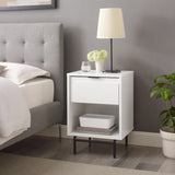 18" Contemporary 1-Drawer Nightstand White JKBNSW Walker Edison