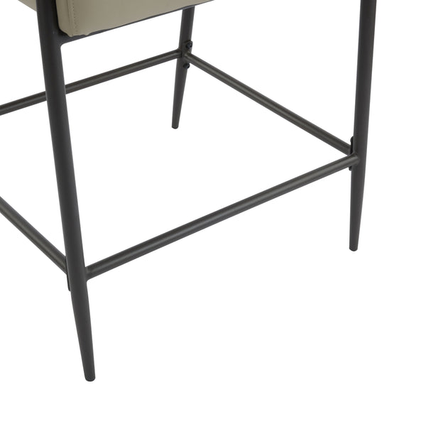 English Elm Christopher Knight Home® - Counter Stool Mid-Century Modern Set of 2 with Metal Frame, Soft Cushions & Solid Wood Armrests Beige,Espresso N771P247153M