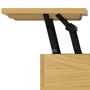 English Elm Hunter Lift Top Coffee Table with Spacious Storage, Solid Wood Veneer Finish, Handcrafted Durability Oak B136P203445