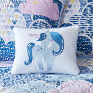 JLA Home Urban Habitat Kids - 6 Reversible Cotton Daybed Set Twin with Embroidered Unicorn Pillow, OEKO-TEX, Antimicrobial, Soft Clouds UHK13-0084