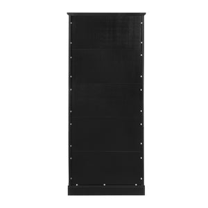 English Elm 72.2'' Tall Freestanding Bathroom Cabinet with 3 Drawers, Adjustable Shelf, Soft-Close Doors, Modern Elegant Design Black N729P296769B