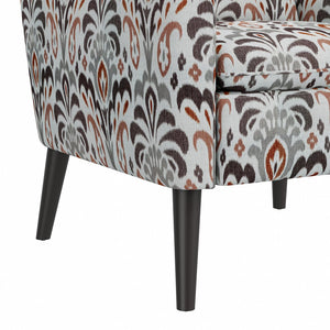 English Elm Enna Damask Upholstered Accent Chair with Solid Wood Legs for Living Room B127P409852
