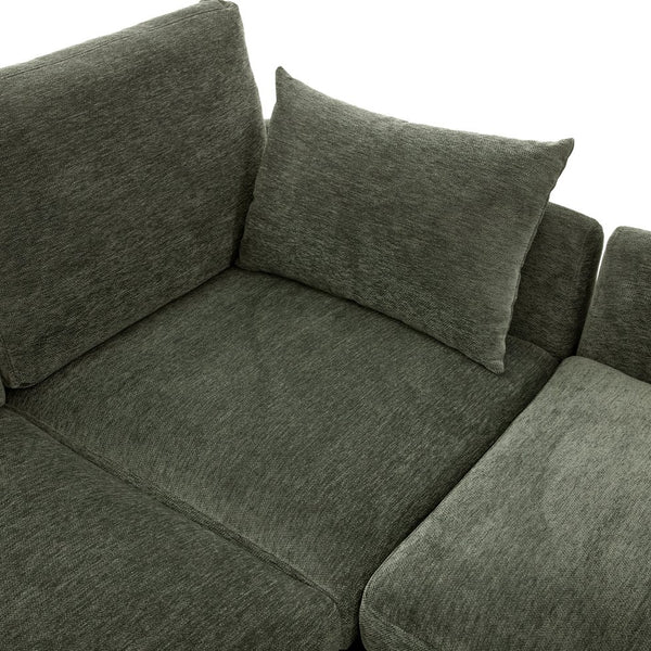 English Elm Modern Modular Sectional Sofa With Usb Ports, Movable Ottoman, And Pillows – Perfect For Living Rooms! N719S002050F