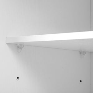 English Elm K&K 71" Farmhouse Pantry Cabinet with Embossed Texture, 2 Drawers, 8 Door Racks, Adjustable Shelves, Anti-Tip Stability Ameican White Oak N707P254905W