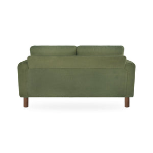 English Elm Comfy Mid-century Modern Loveseat with Walnut Legs Teddy Fabric 2-seat Small Space Sofa Green W2308P463602