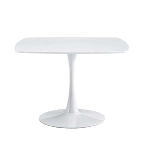 English Elm 42-inch Mid-Century Modern Pedestal Table – White MDF Top, Sturdy Metal Legs, Easy Assembly For Dining W3766P377025