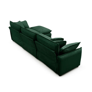 English Elm Oversize L-Shaped 3-Seater Sectional Sofa In Green Corduroy With Ottoman For Stylish Living Spaces W714S00737-GIGA