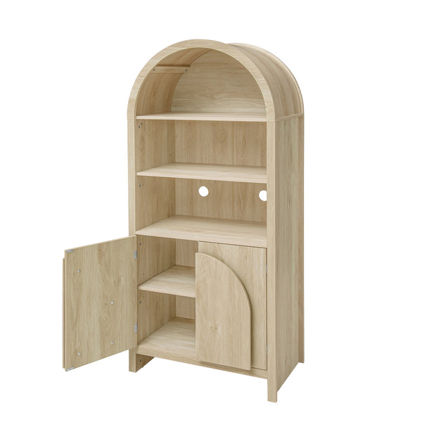 English Elm Arched Modern Farmhouse Storage Cabinet With Adjustable Shelves For Kitchen, Living Room & More W688P278910