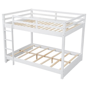 English Elm Wood Queen Size Bunk Bed With Ladder - Sturdy, Space-Saving Design For Modern Bedrooms & Guests N7090004007K-GIGA