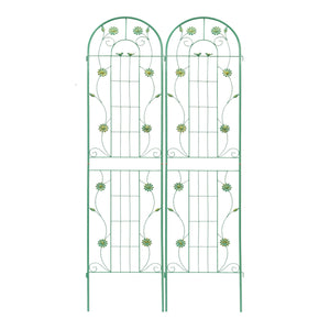 English Elm 4 Pack Ornamental Steel Garden Trellises Rustproof Climbing Plant Outdoor Support Panels W1586135959