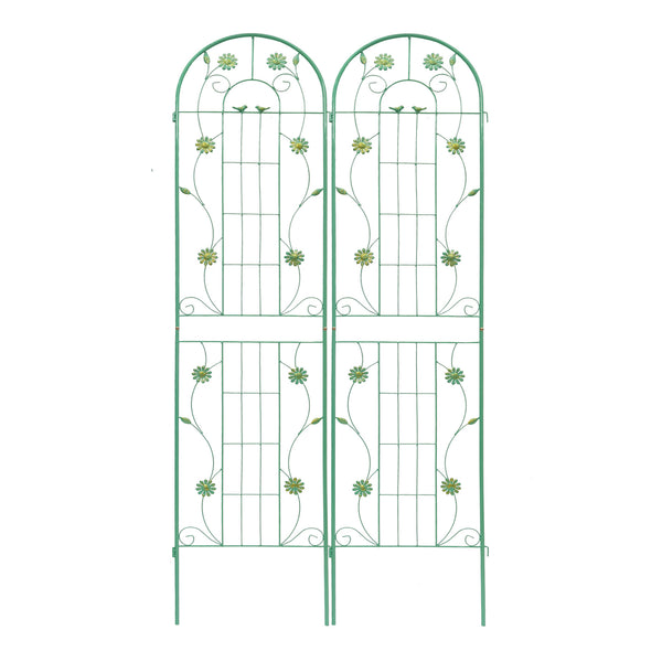 English Elm 4 Pack Ornamental Steel Garden Trellises Rustproof Climbing Plant Outdoor Support Panels W1586135959