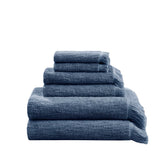 INK+IVY Nova Global Inspired Cotton Dobby Slub 6 Piece Towel Set II73-1252 Navy