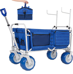 English Elm Beach Wagon Heavy Duty Folding Cart with 500lb Capacity and All Terrain Pvc Wheels W2932P412004