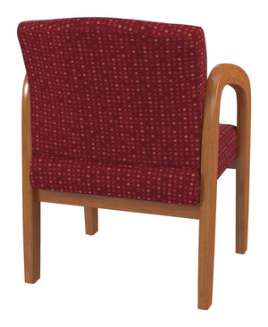 OSP Home Furnishings Medium Oak Wood Visitor Chair with Lumbar Support Taupe Upholstery for Office Waiting Ruby WD380-K114