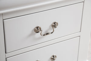 English Elm Light Gray Contemporary Nightstand Solid Rubberwood Dovetail Drawer Bedroom Storage White B2741P433360