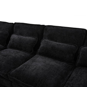 English Elm United U-Shape 106" Sectional Sofa - Cloud Couch With Usb Ports, Storage Ottoman & Comfy Pillows W1568S00229-GIGA