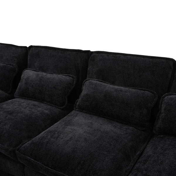 English Elm United U-Shape 106" Sectional Sofa - Cloud Couch With Usb Ports, Storage Ottoman & Comfy Pillows W1568S00229-GIGA