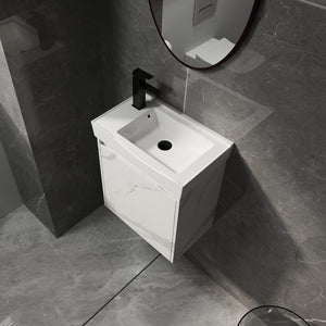English Elm 20" Wall-Mounted Bathroom Vanity With Ceramic Sink, Stylish Storage & Minimalist White Finish W1972P196393