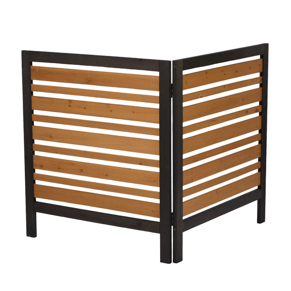 English Elm 2-panel Outdoor Wood Privacy Screen Slatted Fence for Ac Units and Patio Areas W2640P290610
