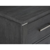 English Elm Toyan Charcoal Grey 2-Drawer Nightstand With Chrome Pulls