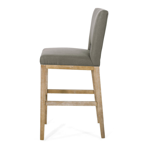 English Elm Christopher Knight Home® - BARSTOOL Grey Fabric Upholstered Padded Seat with Sturdy Eco Wooden Frame — Comfortable Durable Design 73531.00DPGRY