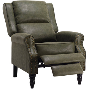 English Elm Faux Leather Pushback Recliner with Ergonomic Lumbar Support for Modern Living Spaces T3623P434282