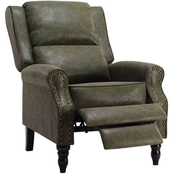 English Elm Faux Leather Pushback Recliner with Ergonomic Lumbar Support for Modern Living Spaces T3623P434282