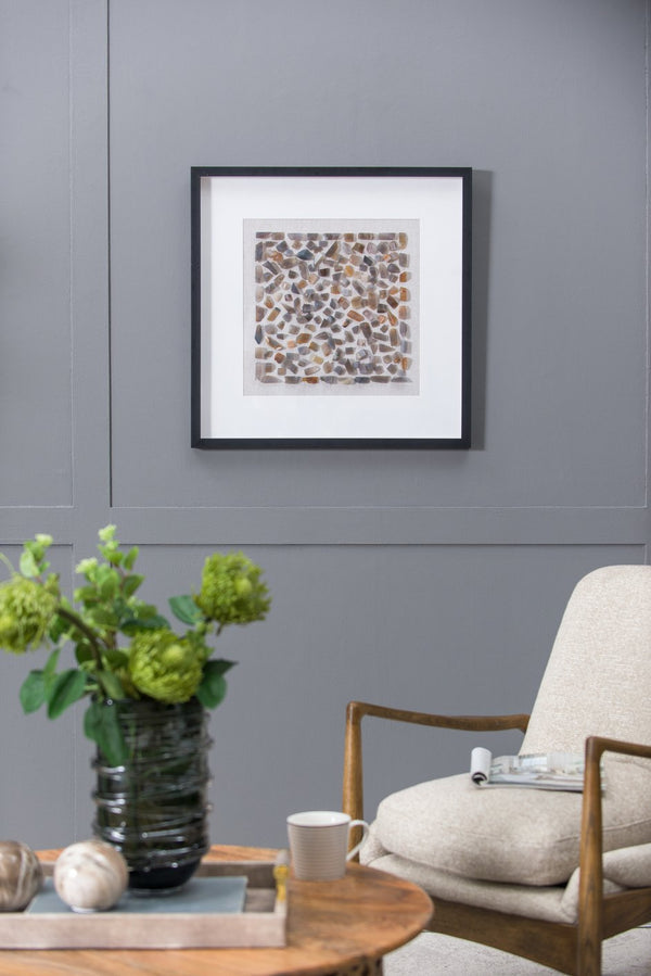 English Elm 23.6X23.6" Shokha Agate Shadow Box Wall Décor – Elegant Velvet Framed Art For Modern Interiors W2078P318303